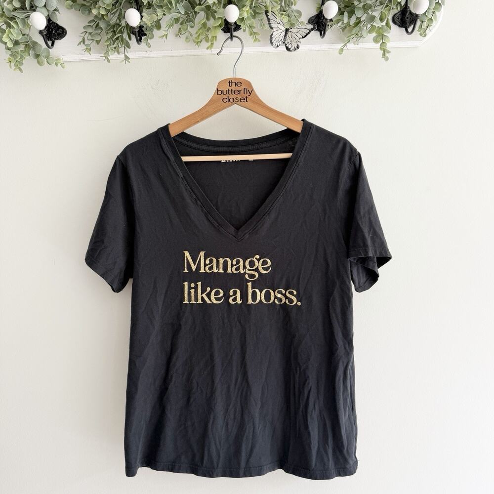 American Giant Manage Like A Boss V Neck Tee XL dd5819